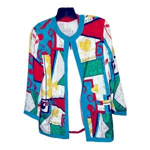 Vintage Howard Wolf Colorful Open Front Blazer